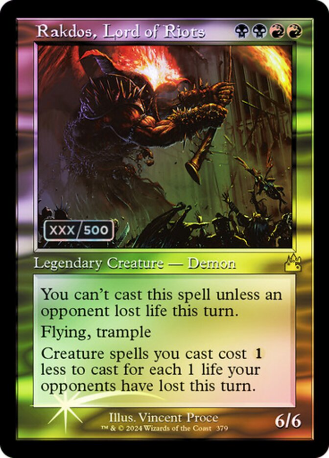 Rakdos, Lord of Riots (Retro Frame) (Serial Numbered)