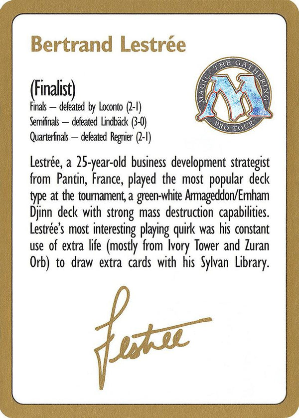 1996 Bertrand Lestree Biography Card - Magic: The Gathering