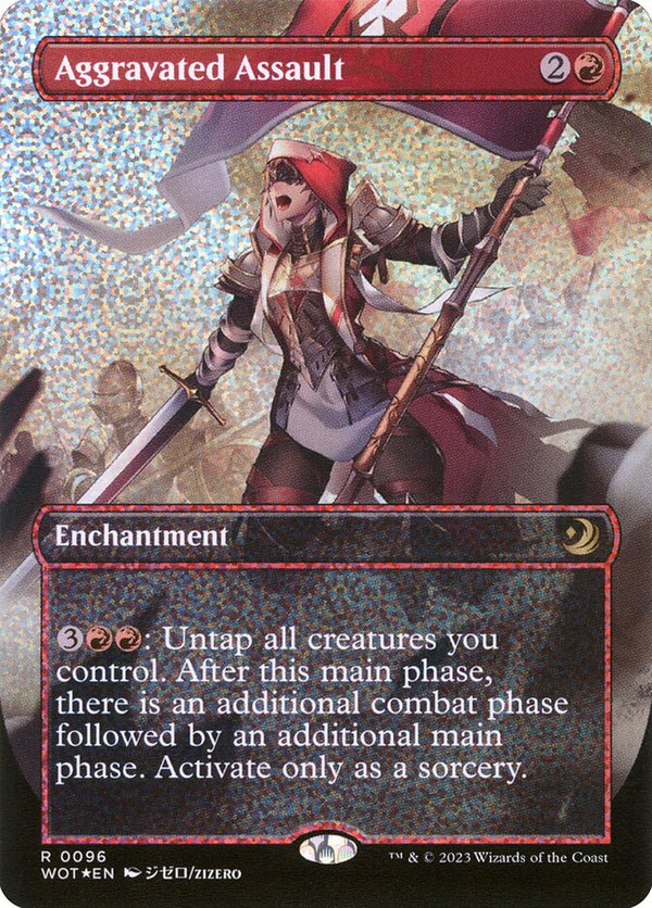 Aggravated Assault (Anime Borderless) (Confetti Foil) - Magic: The Gathering