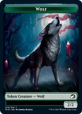 Wolf // Emblem - Teferi, Who Slows the Sunset Double-Sided Token