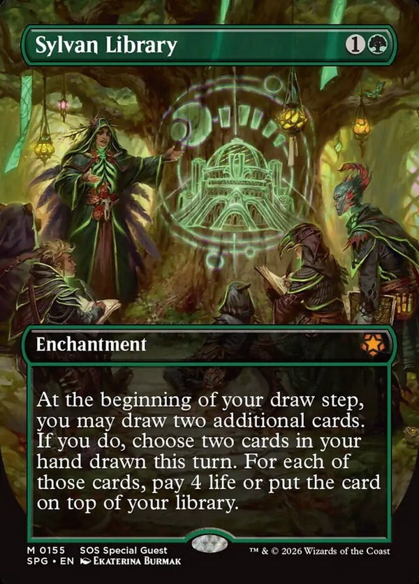 Sylvan Library (Borderless) - Magic: The Gathering