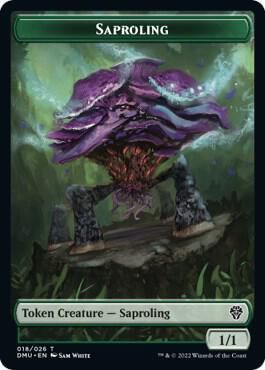 Saproling // Cat Warrior Double-Sided Token