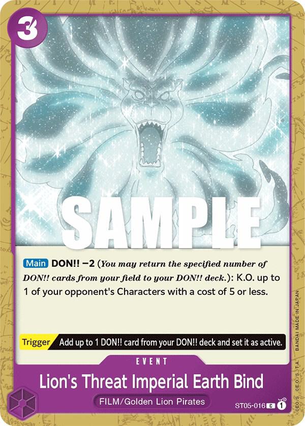 Lion's Threat Imperial Earth Bind - One Piece Card Game