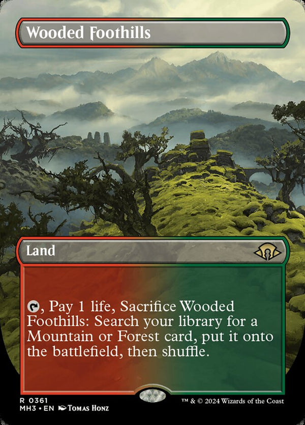 Wooded Foothills (Borderless) - Magic: The Gathering