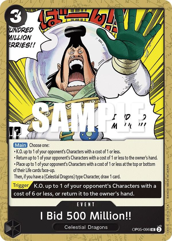 I Bid 500 Million!! - One Piece Card Game