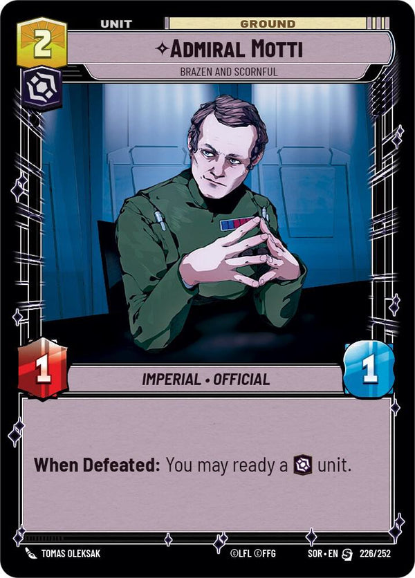 Admiral Motti - Brazen and Scornful - Star Wars Unlimited