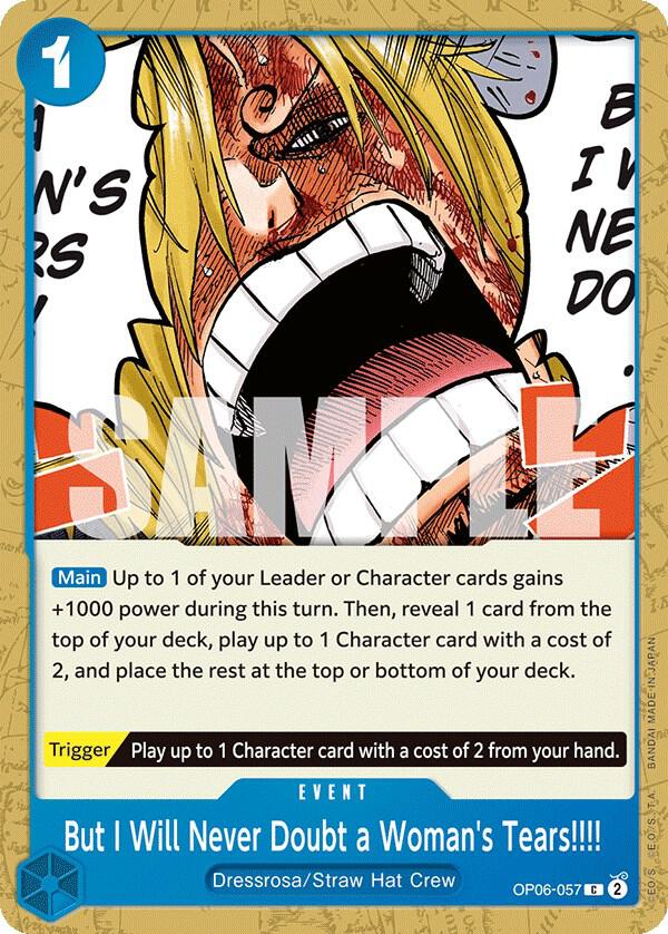But I Will Never Doubt a Woman's Tears!!!! - One Piece Card Game