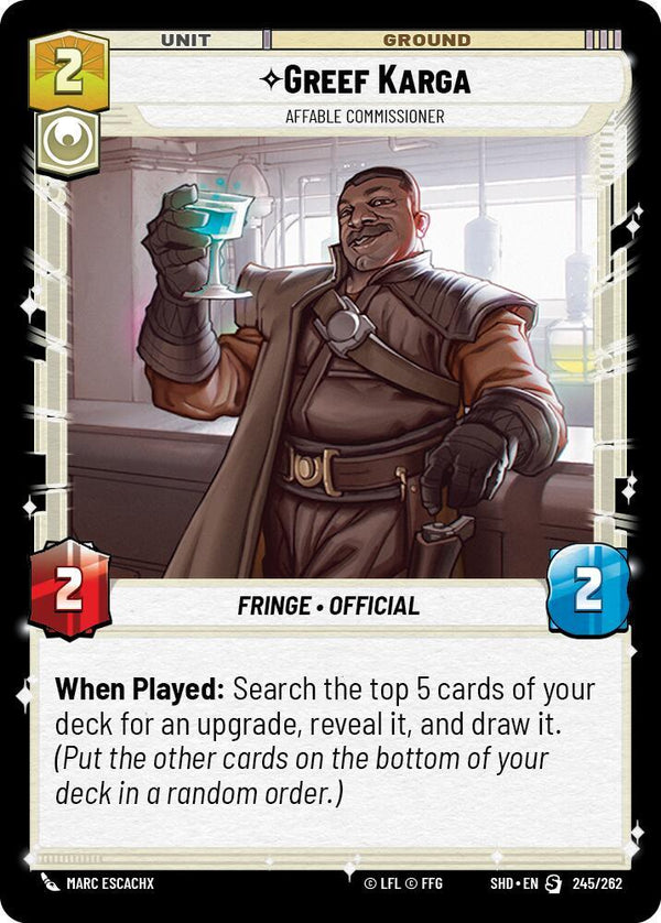 Greef Karga - Affable Commissioner - Star Wars Unlimited