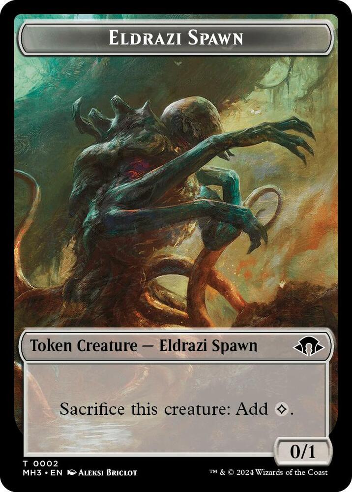 Eldrazi Spawn // Cat Warrior Double-Sided Token