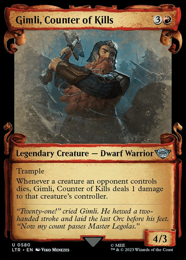 Gimli, Counter of Kills (Showcase Scrolls) - Magic: The Gathering
