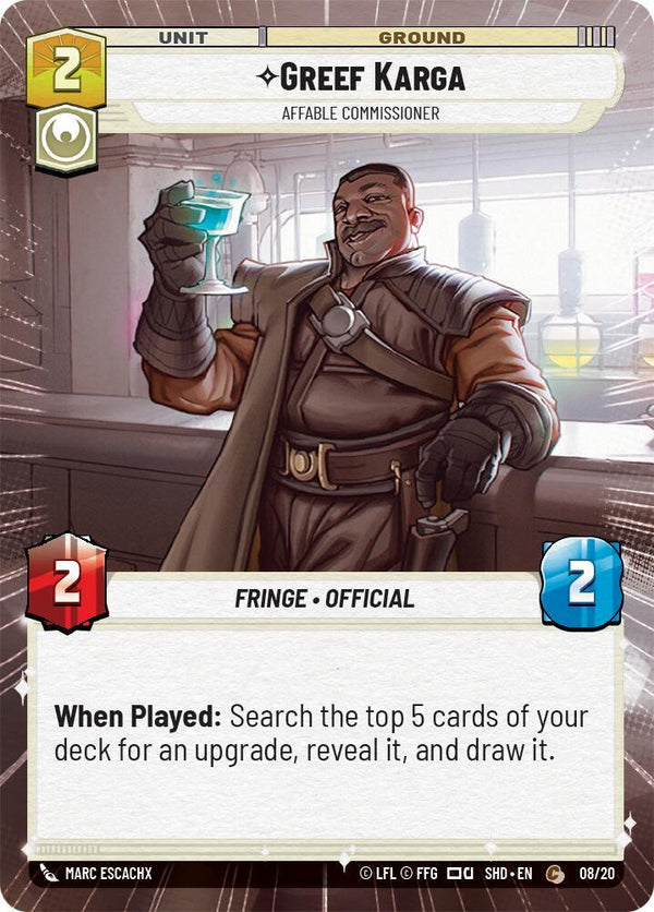 Greef Karga - Affable Commissioner (Hyperspace) - Star Wars Unlimited