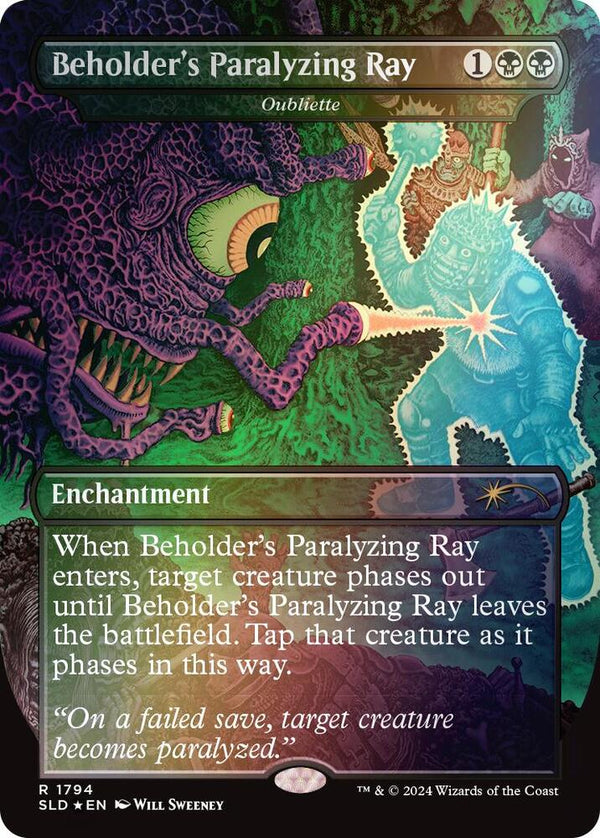 Beholder's Paralyzing Ray - Oubliette (Rainbow Foil) - Magic: The Gathering