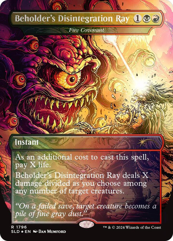Beholder's Disintegration Ray - Fire Covenant (Rainbow Foil) - Magic: The Gathering