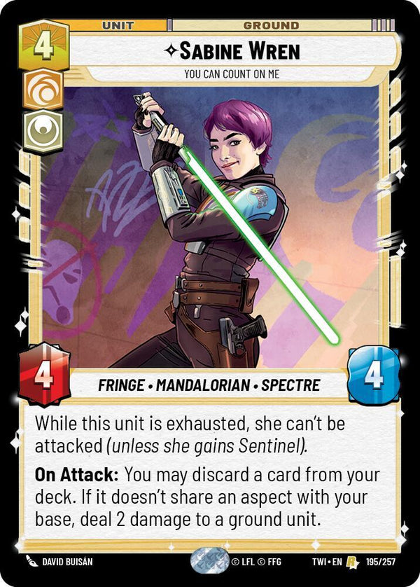 Sabine Wren - You Can Count On Me - Star Wars Unlimited