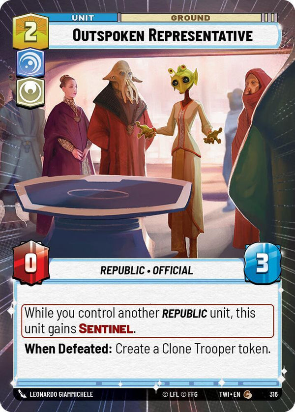 Outspoken Representative (Hyperspace) - Star Wars Unlimited