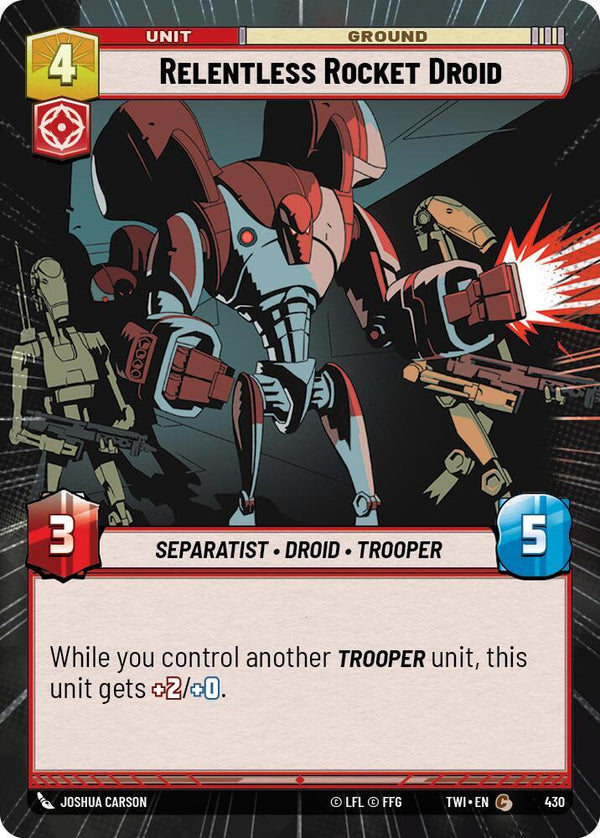 Relentless Rocket Droid (Hyperspace) - Star Wars Unlimited