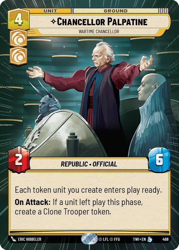 Chancellor Palpatine - Wartime Chancellor (Hyperspace) - Star Wars Unlimited
