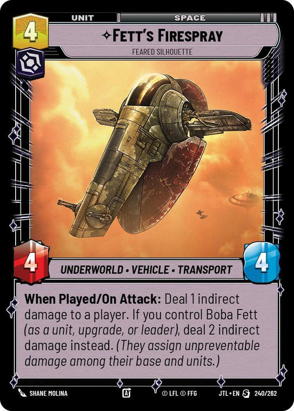 Fett's Firespray - Feared Silhouette - Star Wars Unlimited