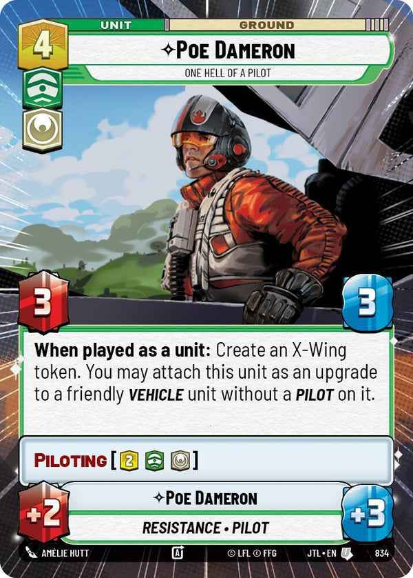 Poe Dameron - One Hell of a Pilot (Hyperspace Foil) - Star Wars Unlimited