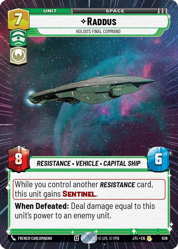 Raddus - Holdo's Final Command (Hyperspace Foil) (JTL 838) - Star Wars Unlimited
