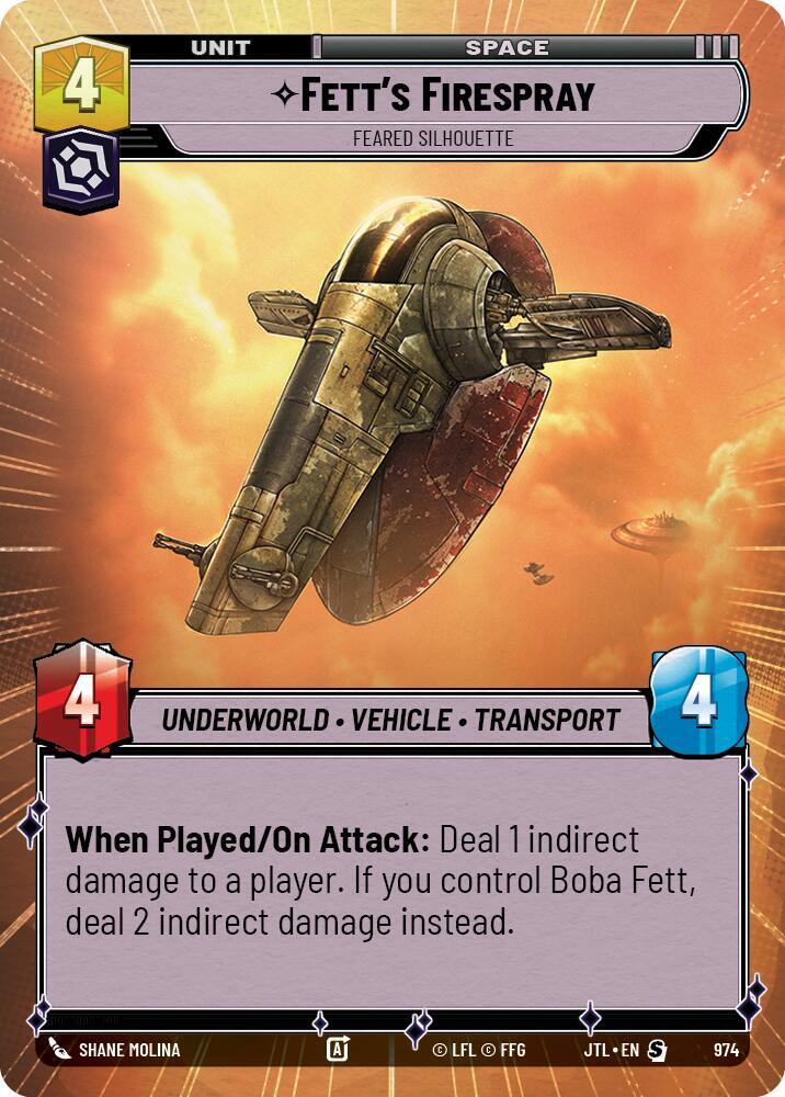 Fett's Firespray - Feared Silhouette (Hyperspace Foil)