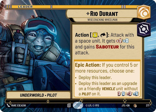 Rio Durant - Wisecrack Wheelman (Hyperspace) - Star Wars Unlimited
