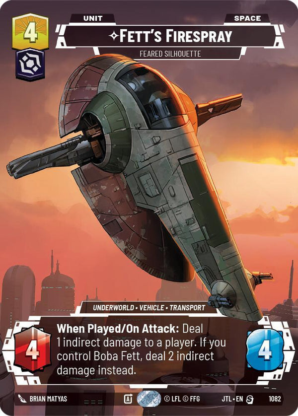 Fett's Firespray - Feared Silhouette (Prestige Foil) - Star Wars Unlimited