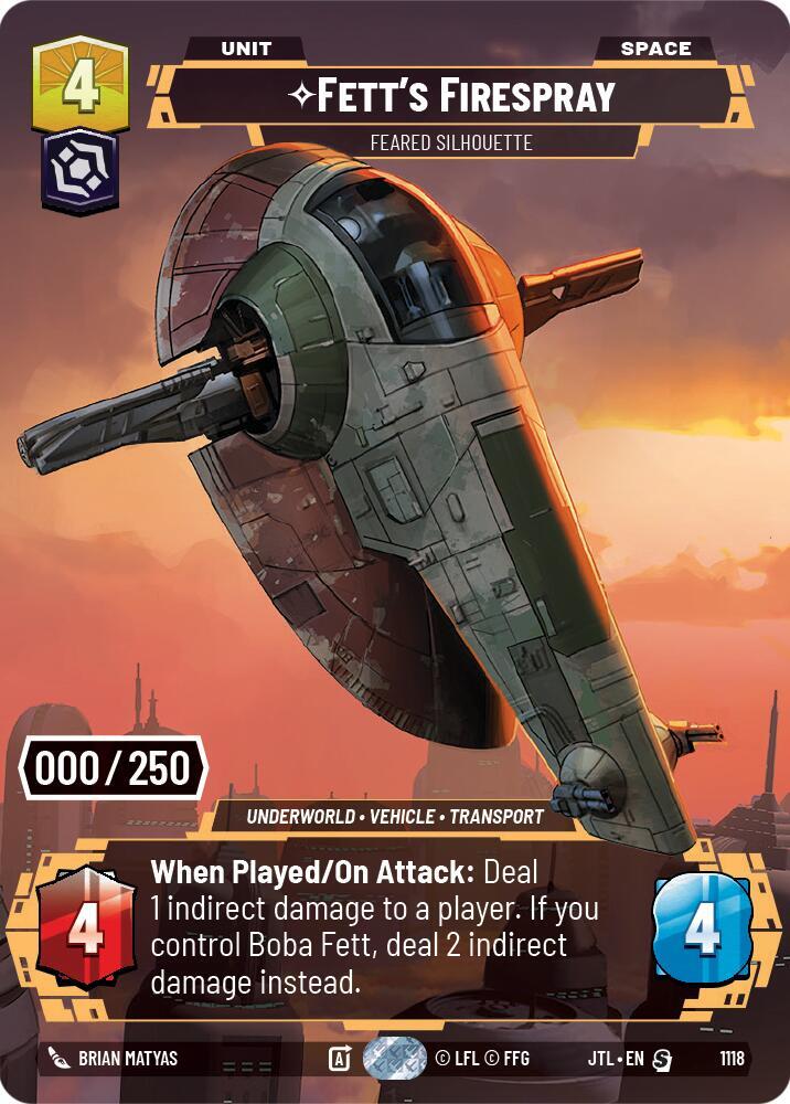 Fett's Firespray - Feared Silhouette (Serialized)