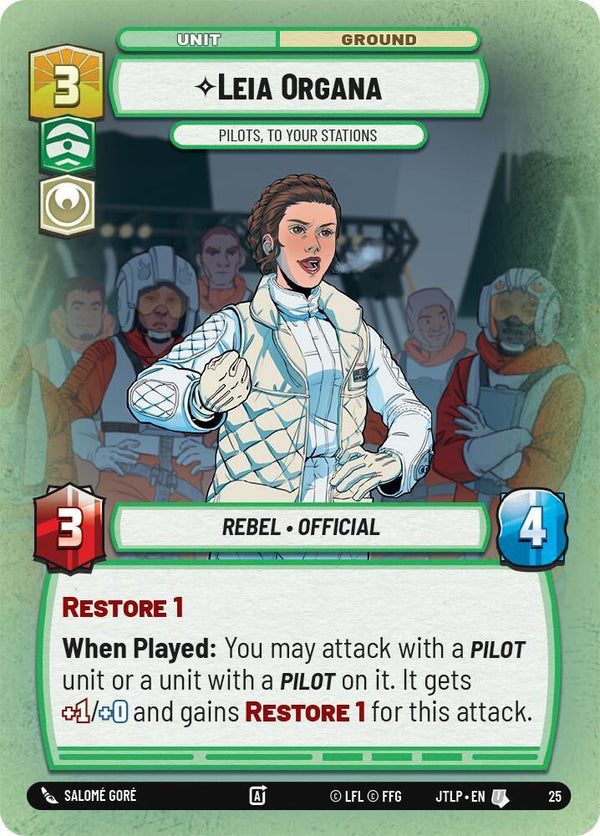 Leia Organa - Pilots, To Your Stations (Foil) - Star Wars Unlimited