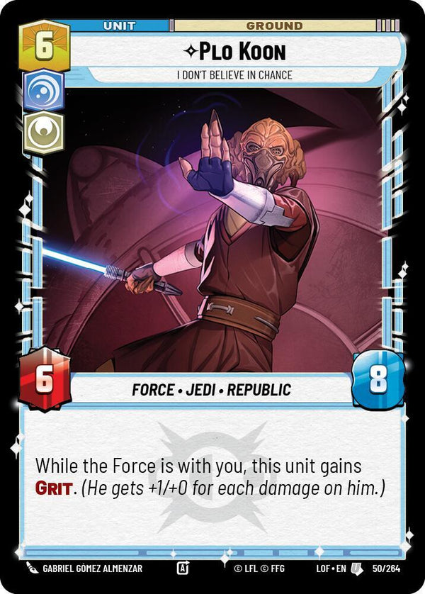 Plo Koon - I Don't Believe in Chance - Star Wars Unlimited