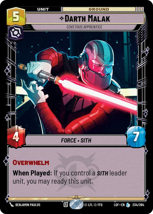 Darth Malak - Covetous Apprentice - Star Wars Unlimited