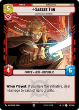 Saesee Tiin - Courageous Warrior - Star Wars Unlimited