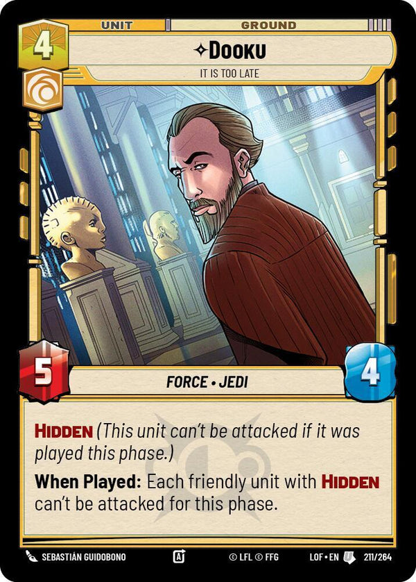 Dooku - It Is Too Late - Star Wars Unlimited