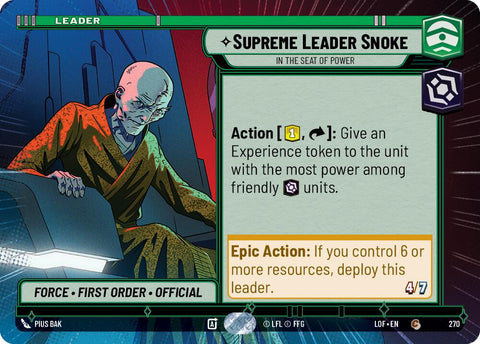 Supreme Leader Snoke - In the Seat of Power (270) (Hyperspace) (270) [Legends of the Force]