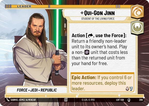 Qui-Gon Jinn - Student of the Living Force (Hyperspace) (LOF 280) - Star Wars Unlimited