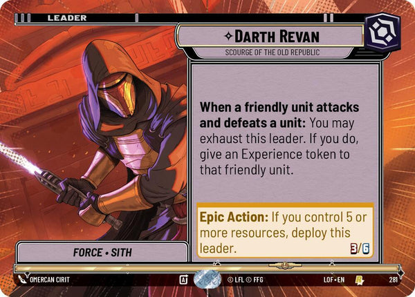 Darth Revan - Scourge of the Old Republic (Hyperspace) - Star Wars Unlimited