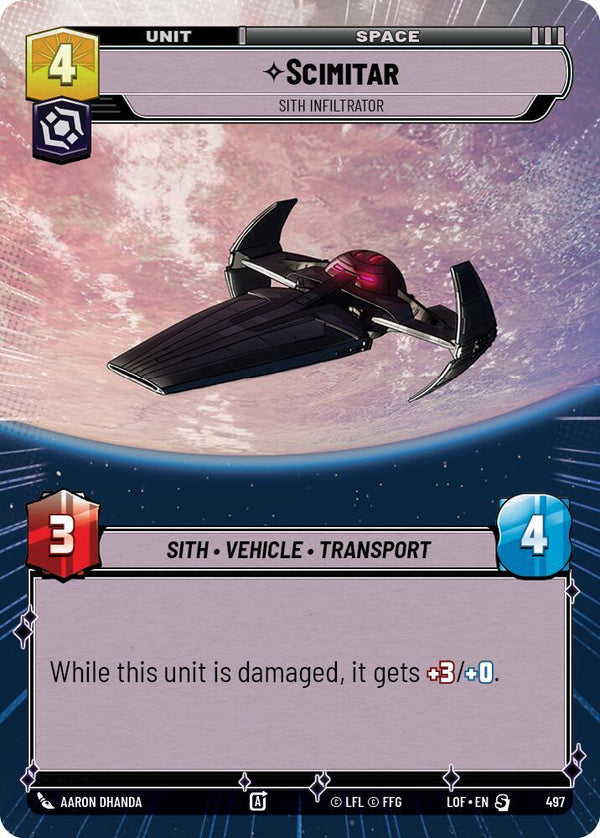 Scimitar - Sith Infiltrator (Hyperspace) - Star Wars Unlimited