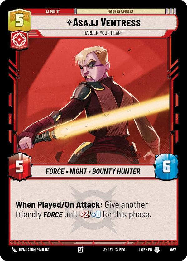 Asajj Ventress - Harden Your Heart (667) (Foil) (667) [Legends of the Force] - Fantasy Flight Games