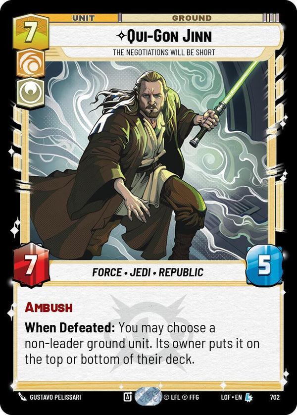 Qui-Gon Jinn - The Negotiations Will Be Short (Foil) - Star Wars Unlimited