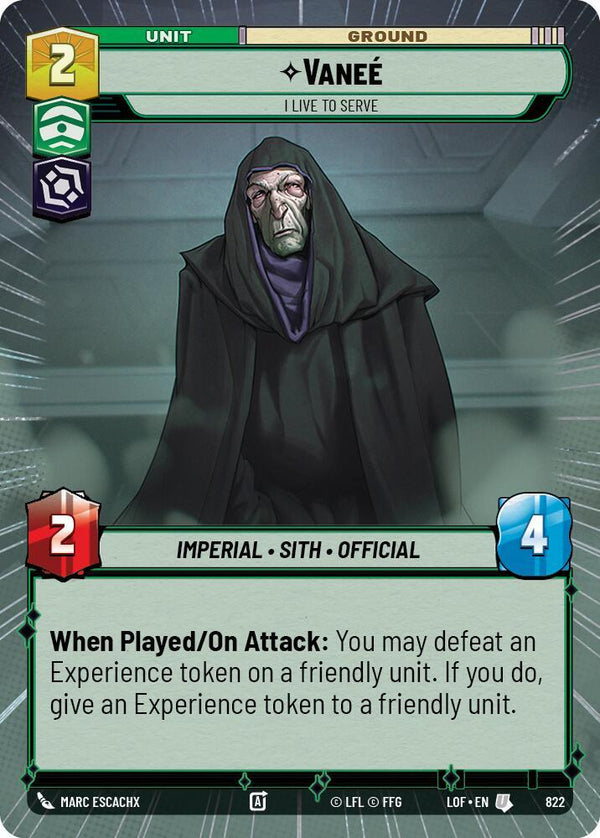 Vanee - I Live to Serve (Hyperspace Foil) - Star Wars Unlimited