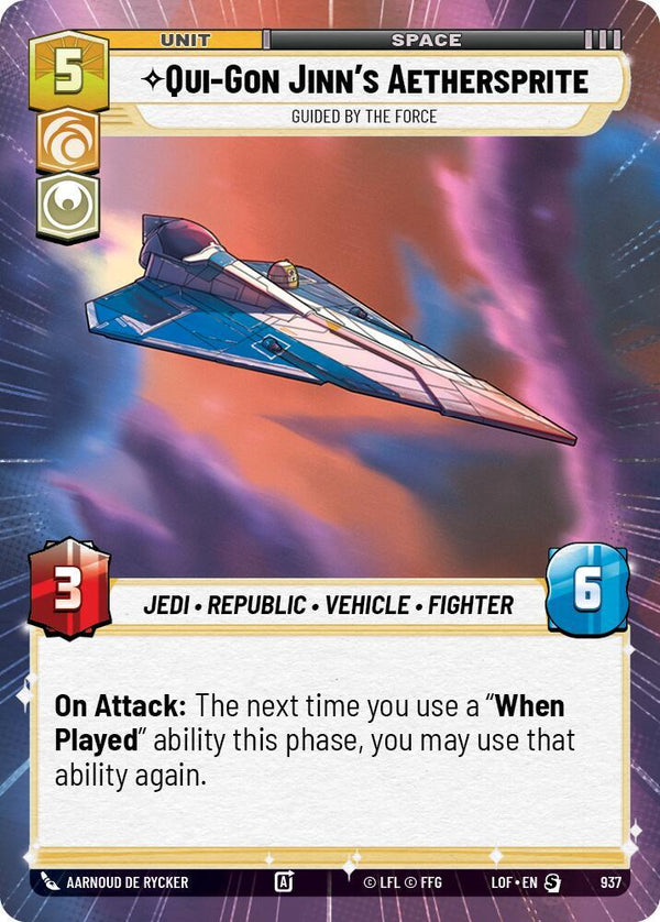 Qui-Gon Jinn's Aethersprite - Guided by the Force (Hyperspace Foil) - Star Wars Unlimited