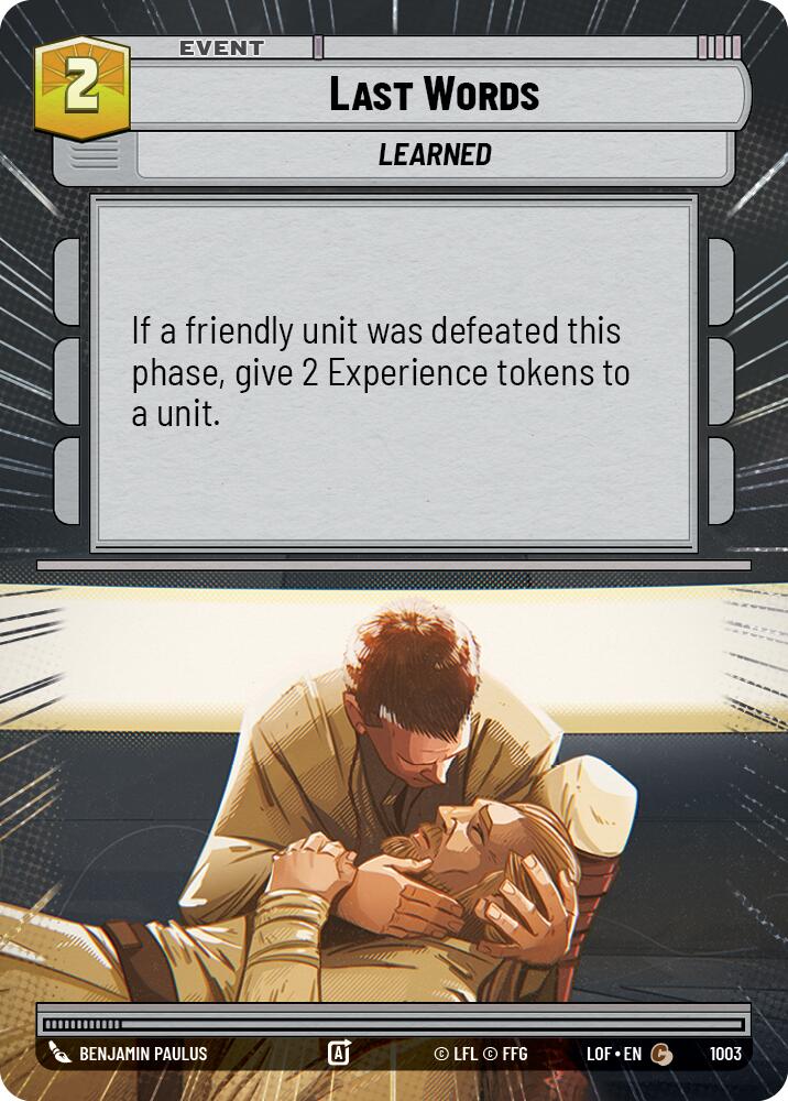 Last Words (1003) (Hyperspace Foil) (1003) [Legends of the Force]