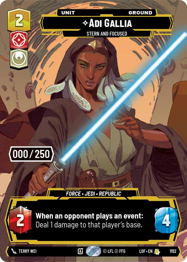 Adi Gallia - Stern and Focused (1152) (Serialized) (1152) [Legends of the Force] - Fantasy Flight Games