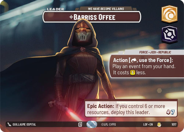 Barriss Offee - We Have Become Villains (1017) (Showcase) (1017) [Legends of the Force] - Fantasy Flight Games