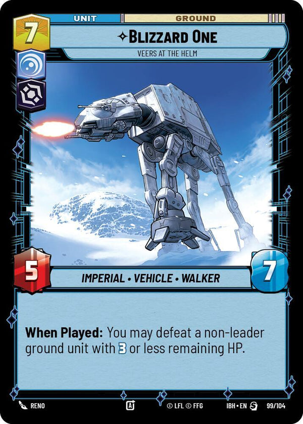 Blizzard One - Veers at the Helm - Star Wars Unlimited
