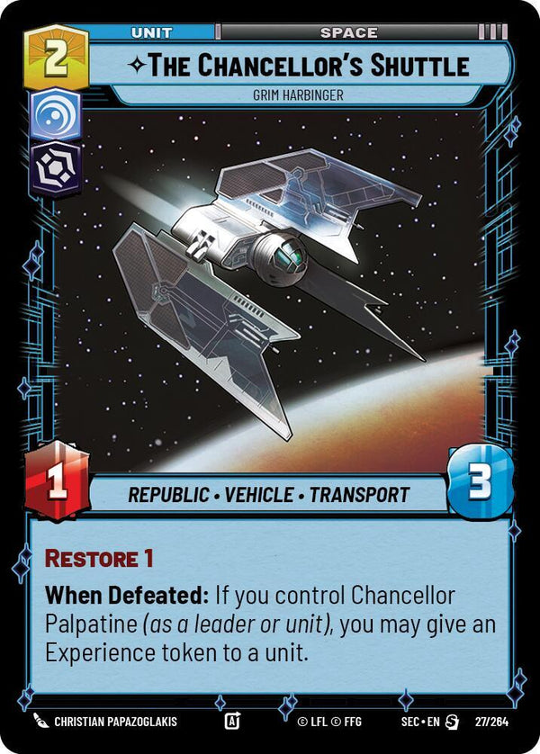 The Chancellor's Shuttle - Grim Harbinger - Star Wars Unlimited