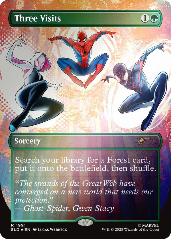 Three Visits (Rainbow Foil) - Magic: The Gathering