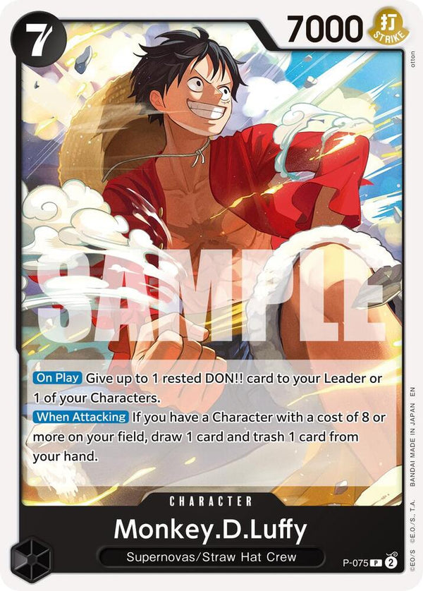 Monkey.D.Luffy - P-075 (Reprint) - One Piece Card Game