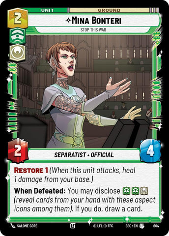 Mina Bonteri - Stop This War (Foil) (604) (604) [Secrets of Power]