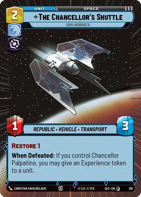 The Chancellor's Shuttle - Grim Harbinger (Hyperspace) - Star Wars Unlimited
